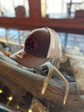 Brown & Khaki Leather Patch Hat
