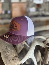 Maroon & White Leather Patch Hat
