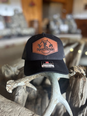 Black Leather Patch Hat