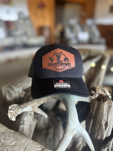 Black Leather Patch Hat