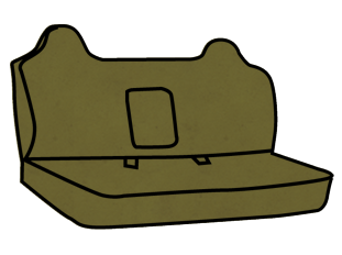 Ford F-250/350 Crew Cab Rear Bench Seat Covers with Molded Headrests and an Armrest